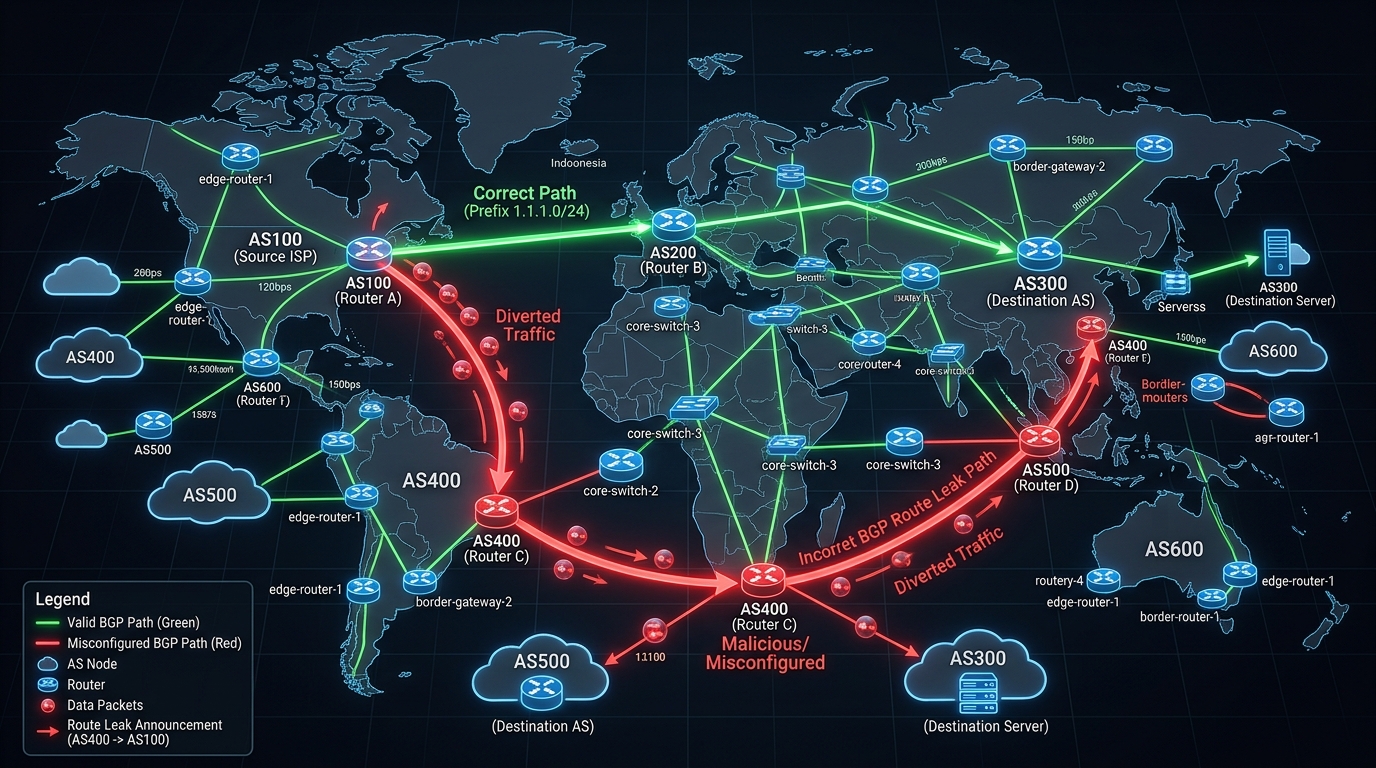 Case Study: Identifying a BGP Route Leak Using WHOIS and IP Geolocation